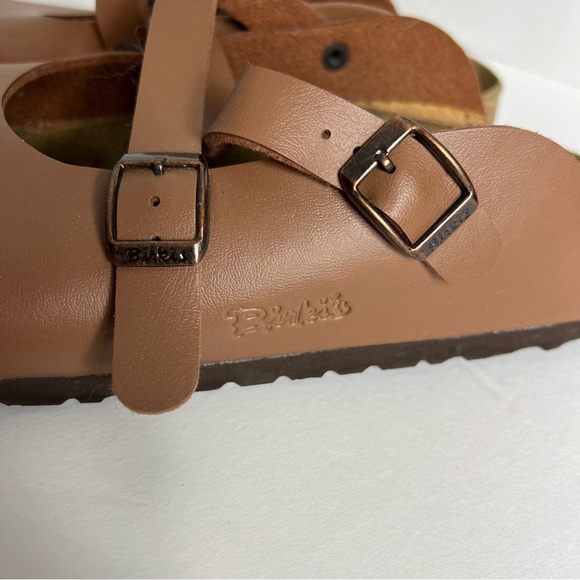 Birkenstock Birks Birkis Brown Leather Clog Slip On Shoe Mary Jane 41 - Picture 6 of 9